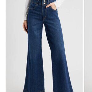 FRAME The Seamed High Waist Wide Leg Trouser Jeans Color Haunted (Blue)